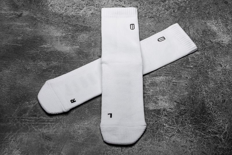 White / Black Nobull Crew Women's Socks | CA T2307C